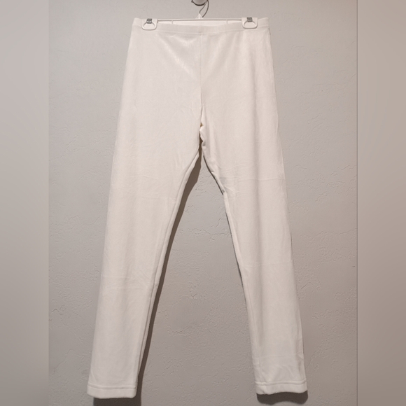 SNOSKINS Velvet Set Top-Pant Ivory SzM Pullover Vneck Elastic Waist Band Pants - Picture 5 of 16